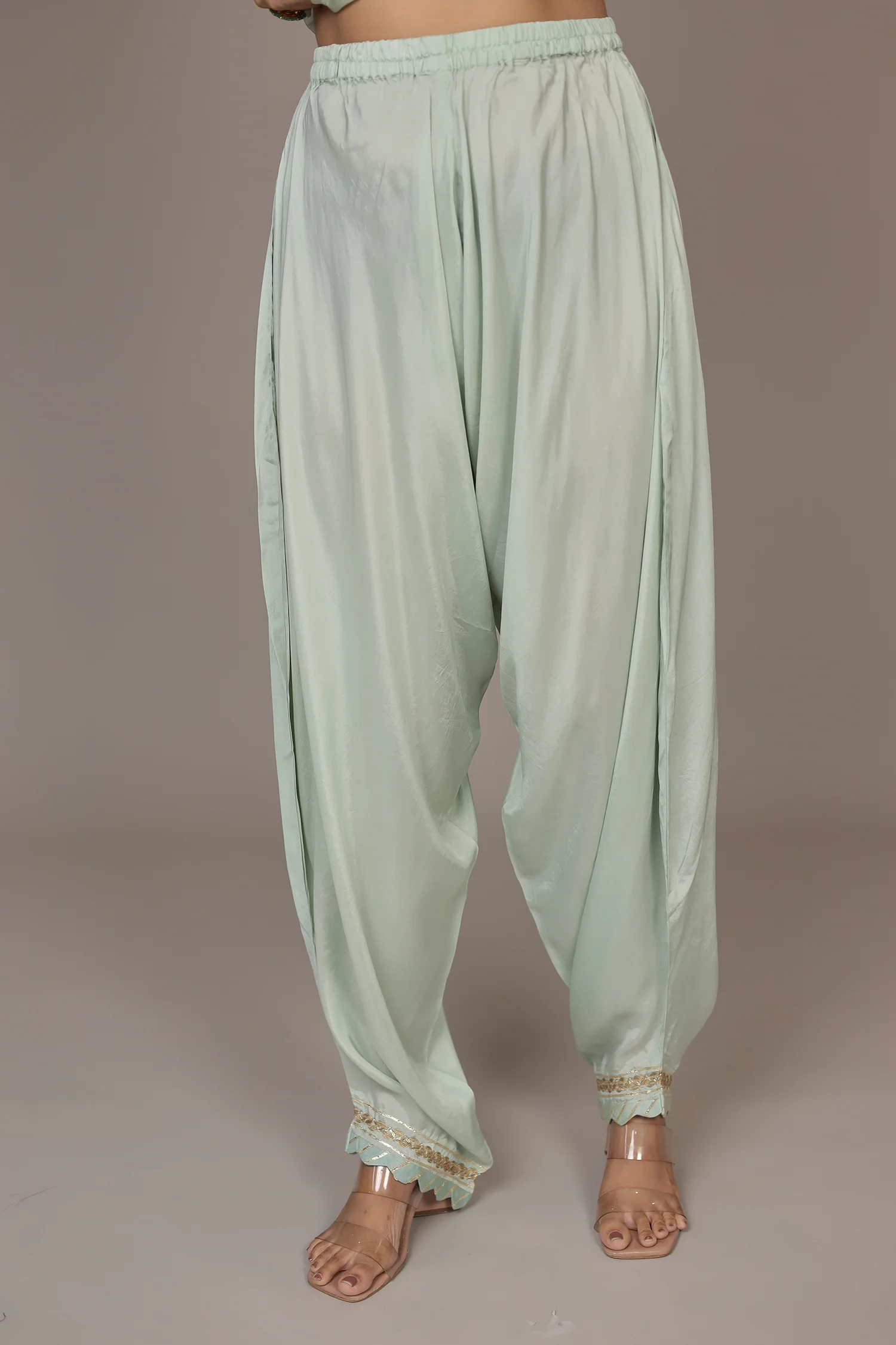 Straight Silk Suit Embroidered with Dori, Gota Patti and Thread work - Image 6