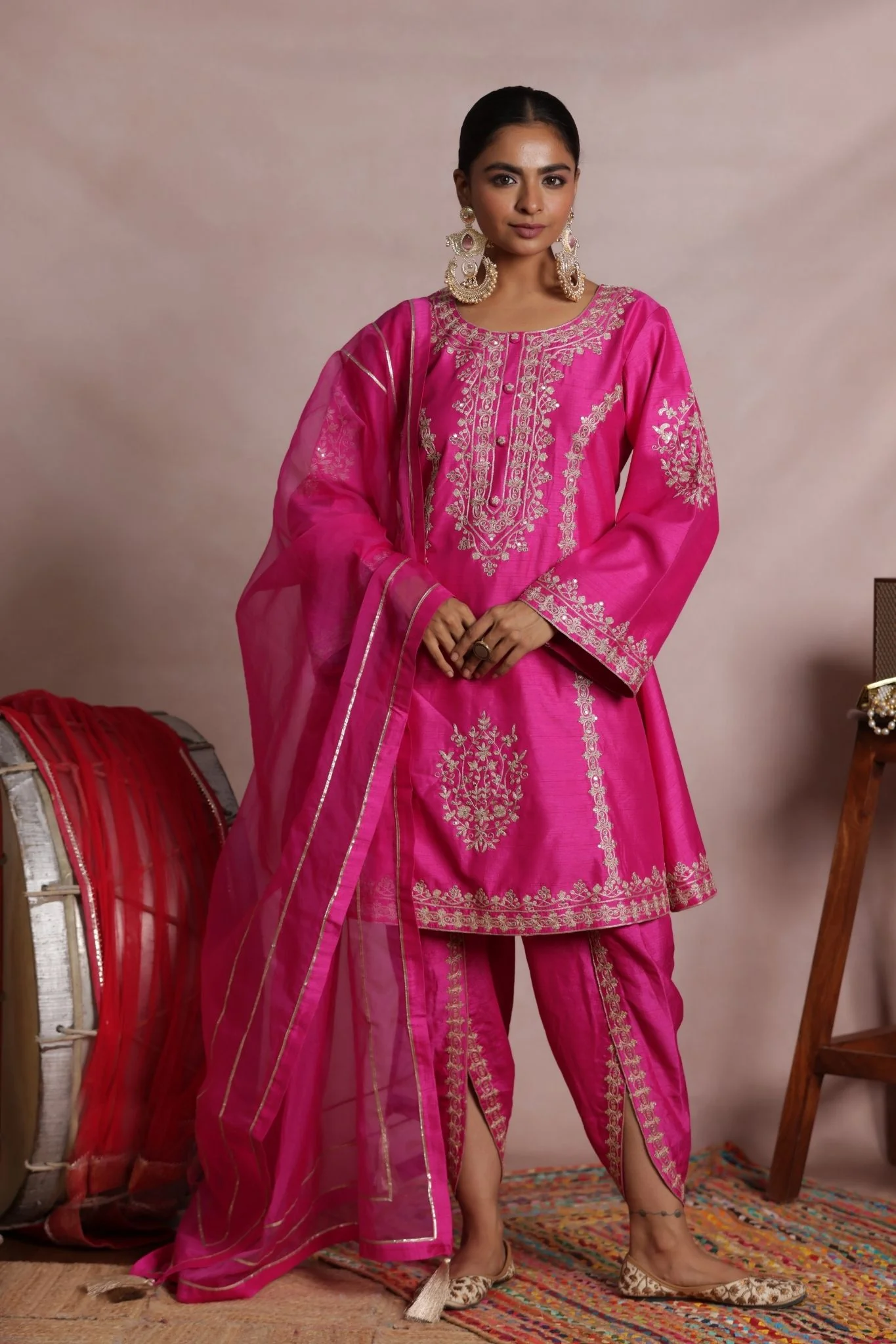 Dhoti Silk Suit Intricate with Full Embroidered work - Image 6