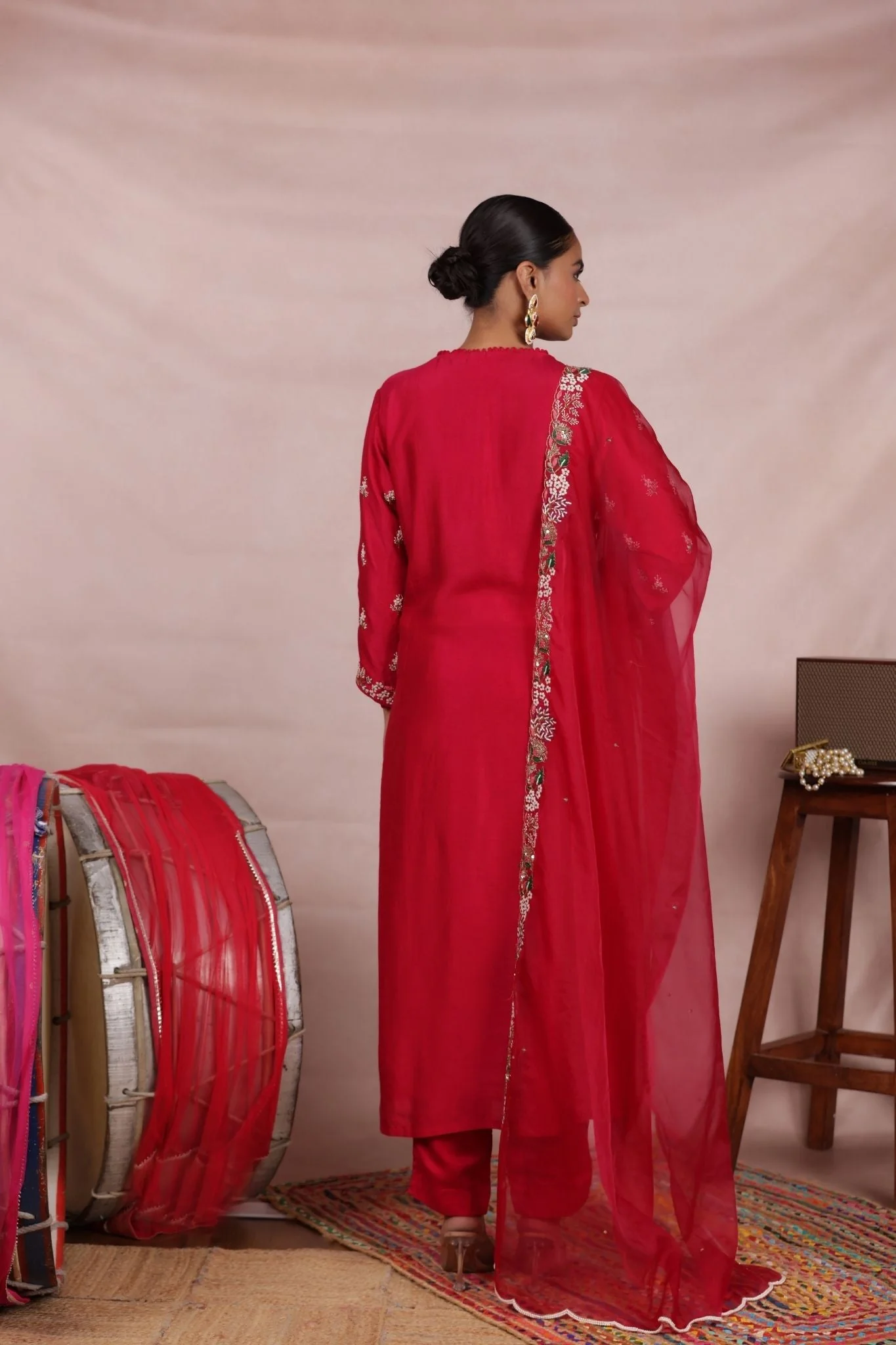 Silk Straight Suit with Embroidered work - Image 5