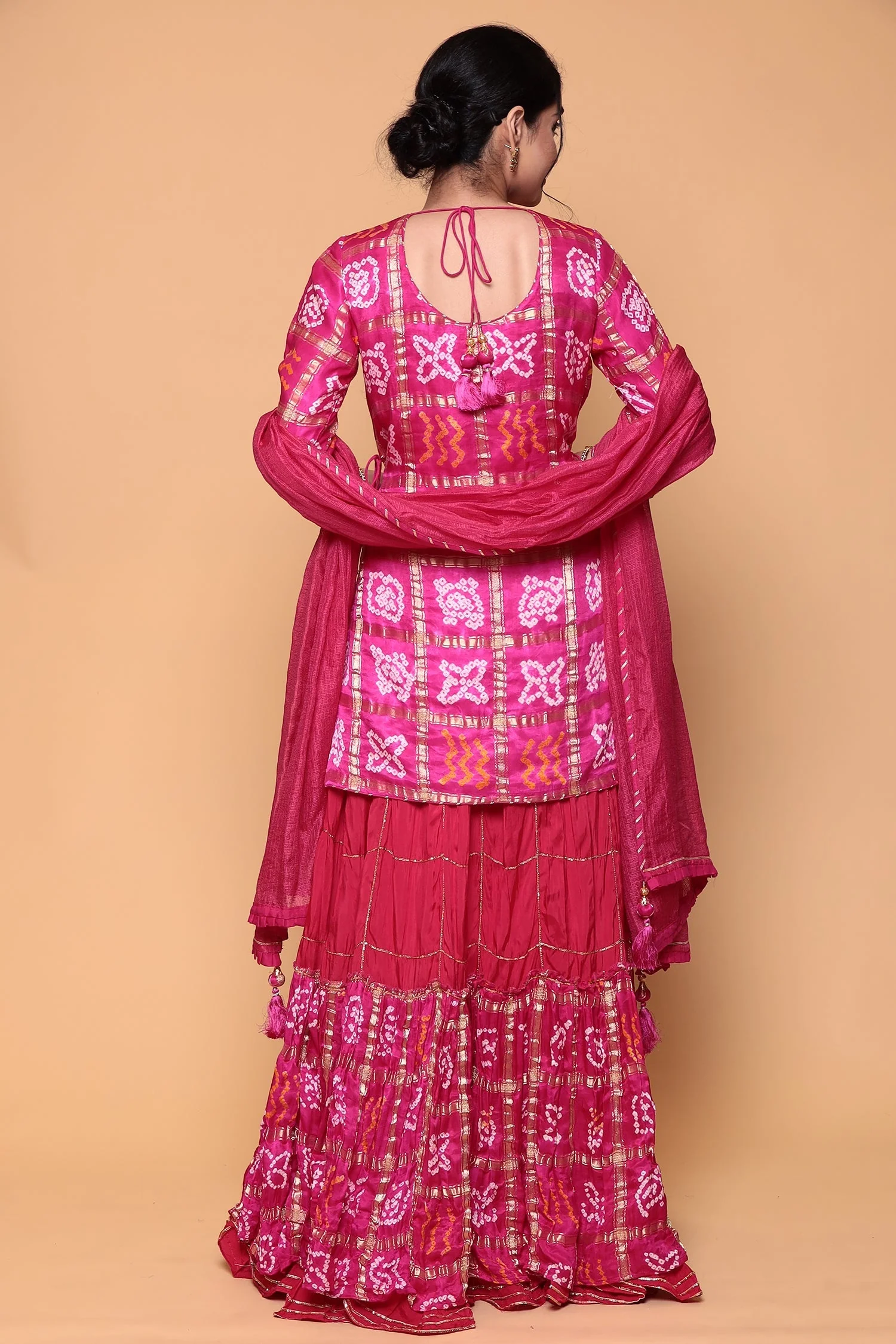 Silk Suit with Gota Patti, Ghat chola work. - Image 4