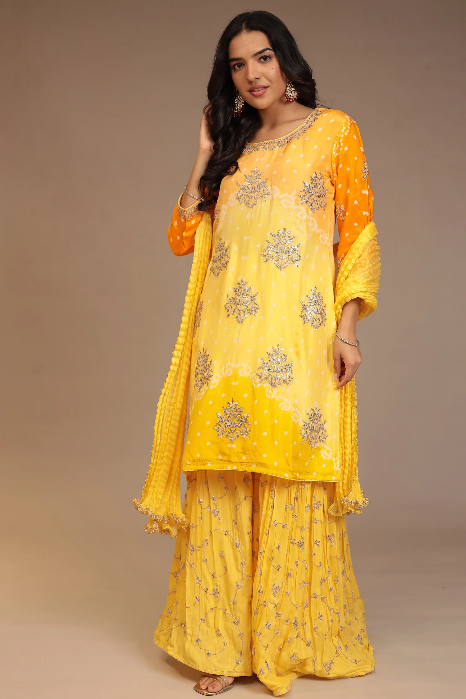 Silk Suit with Gota Patti work. - Image 5