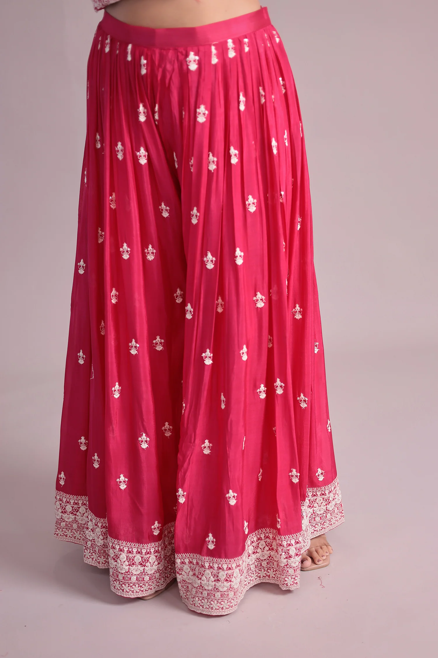 Embroidered Silk Suit Embellished with Sequins work - Image 20