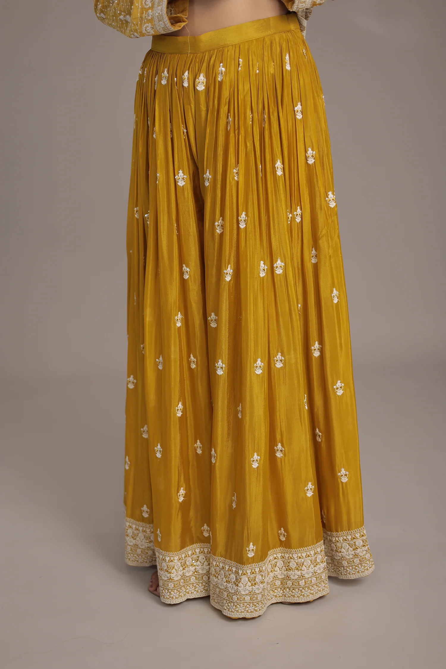 Embroidered Silk Suit Embellished with Sequins work - Image 6