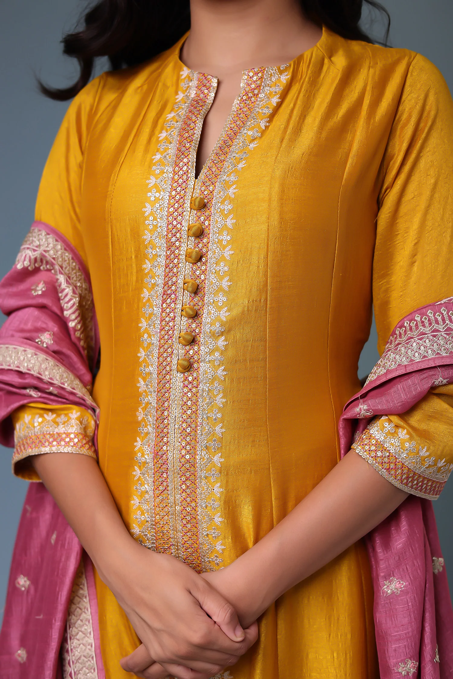 Silk Suit with Thread work. - Image 14