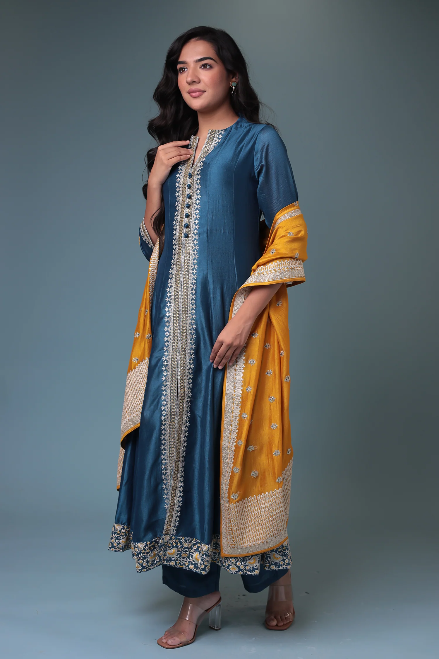 Silk Suit with Thread work. - Image 8
