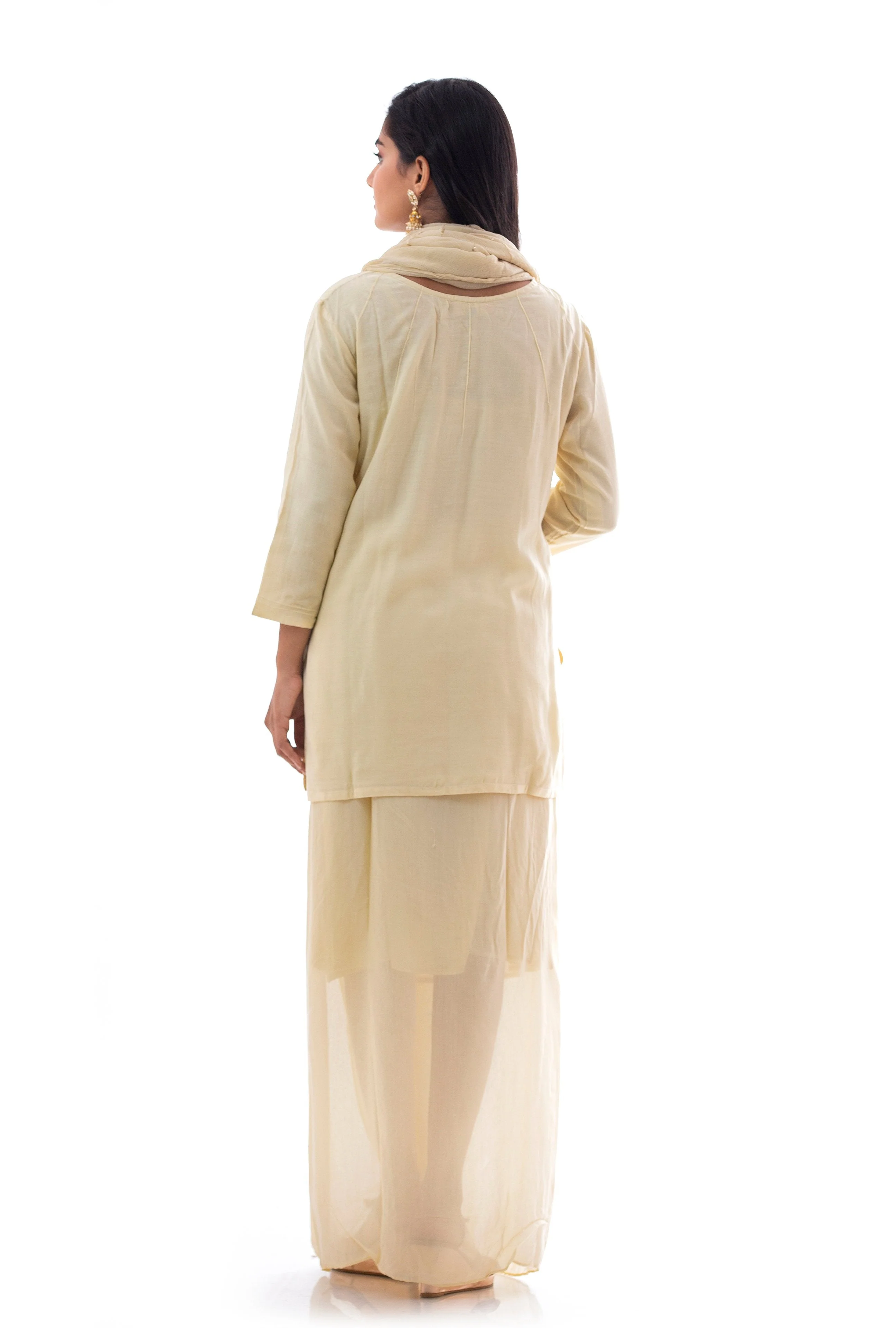 Suits in Cream color with Sequins work. - Image 3