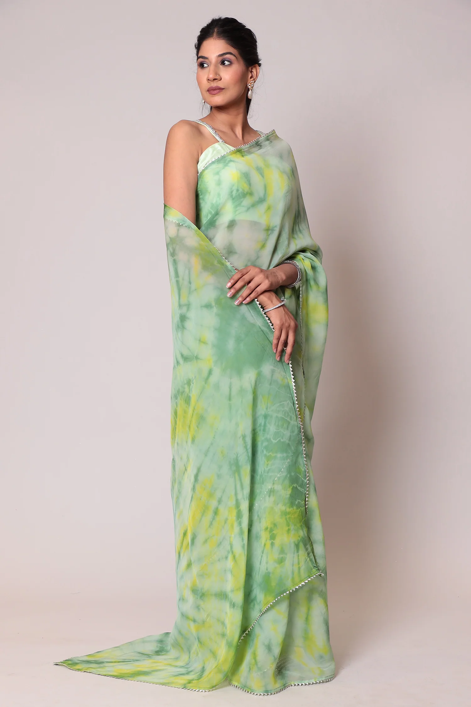 Tie & Dye Organza Saree - Image 3