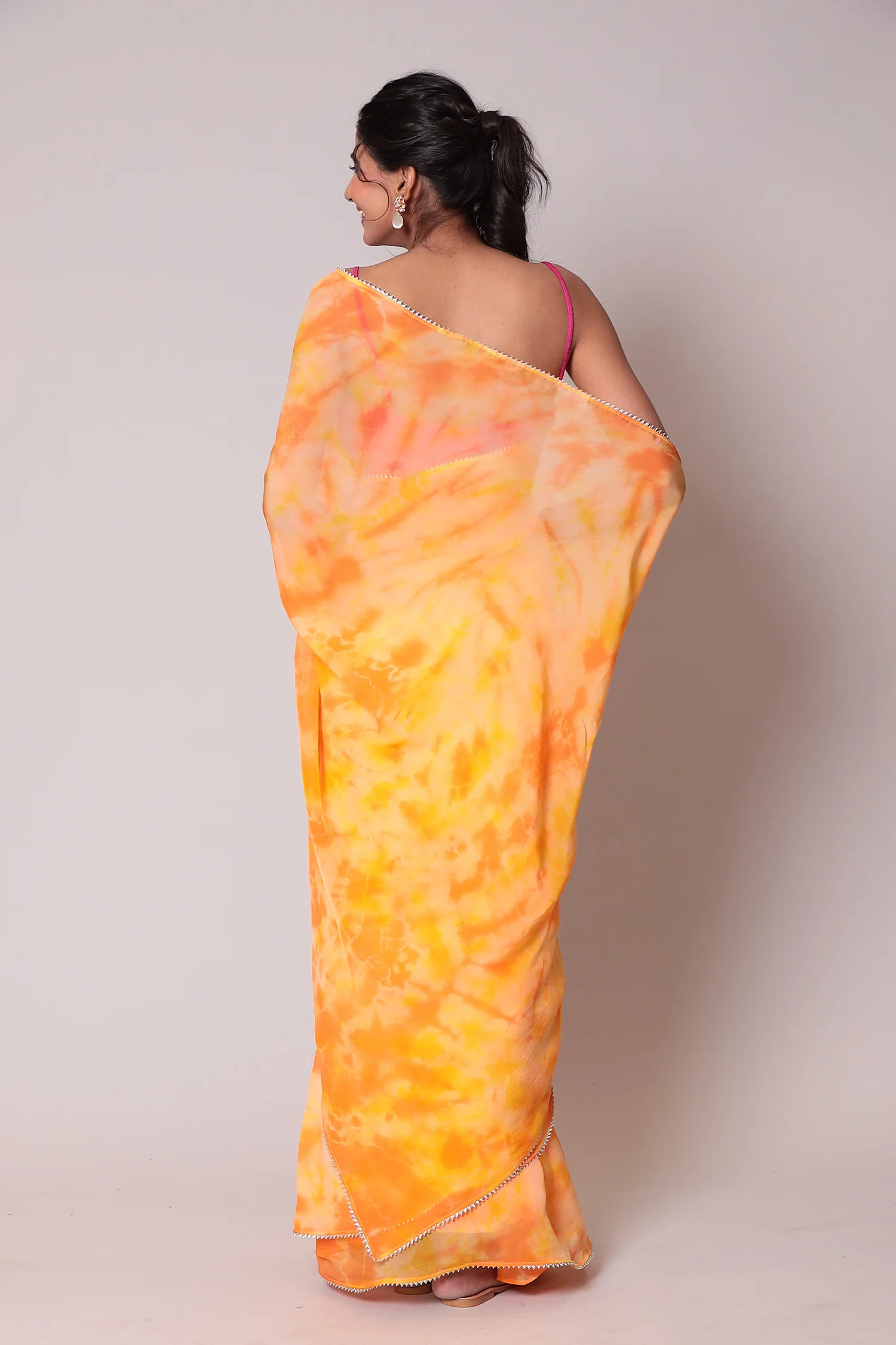 Tie & Dye Organza Saree - Image 9