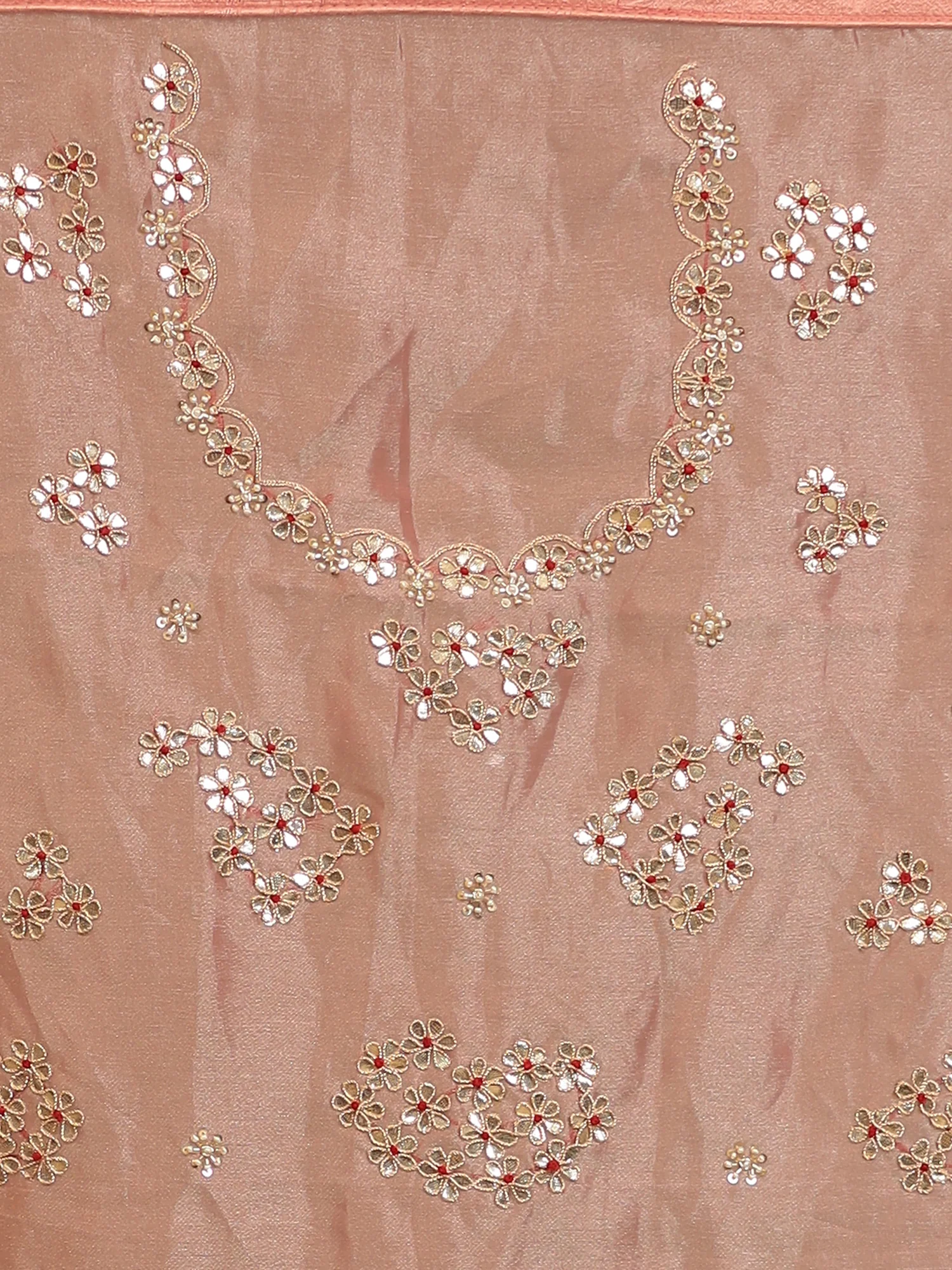 Tissue Saree with Aari, Gota Patti, Sequins work. - Image 7