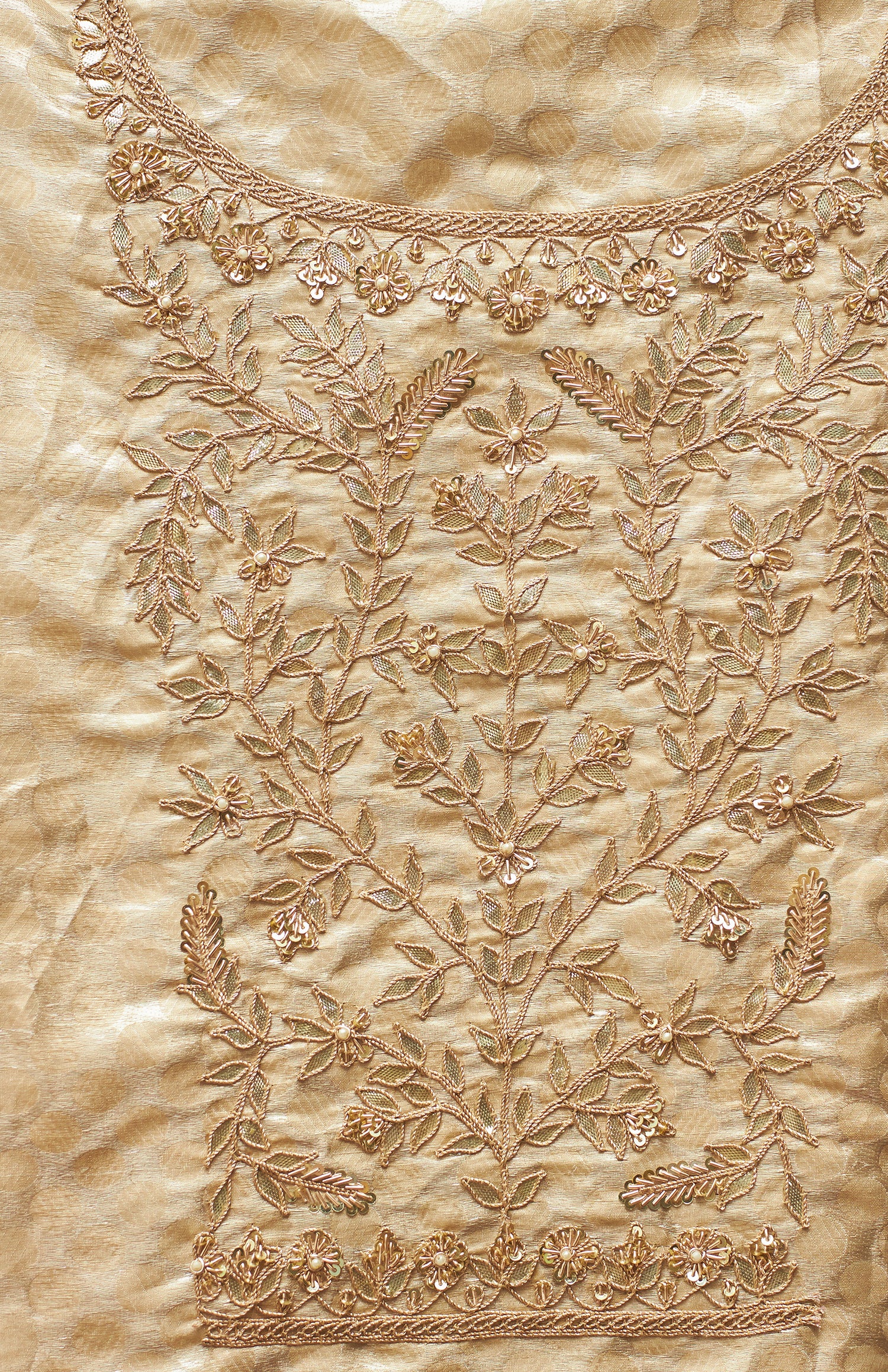 Tissue Saree with Gota & Zardozi Embroidery. - Image 7