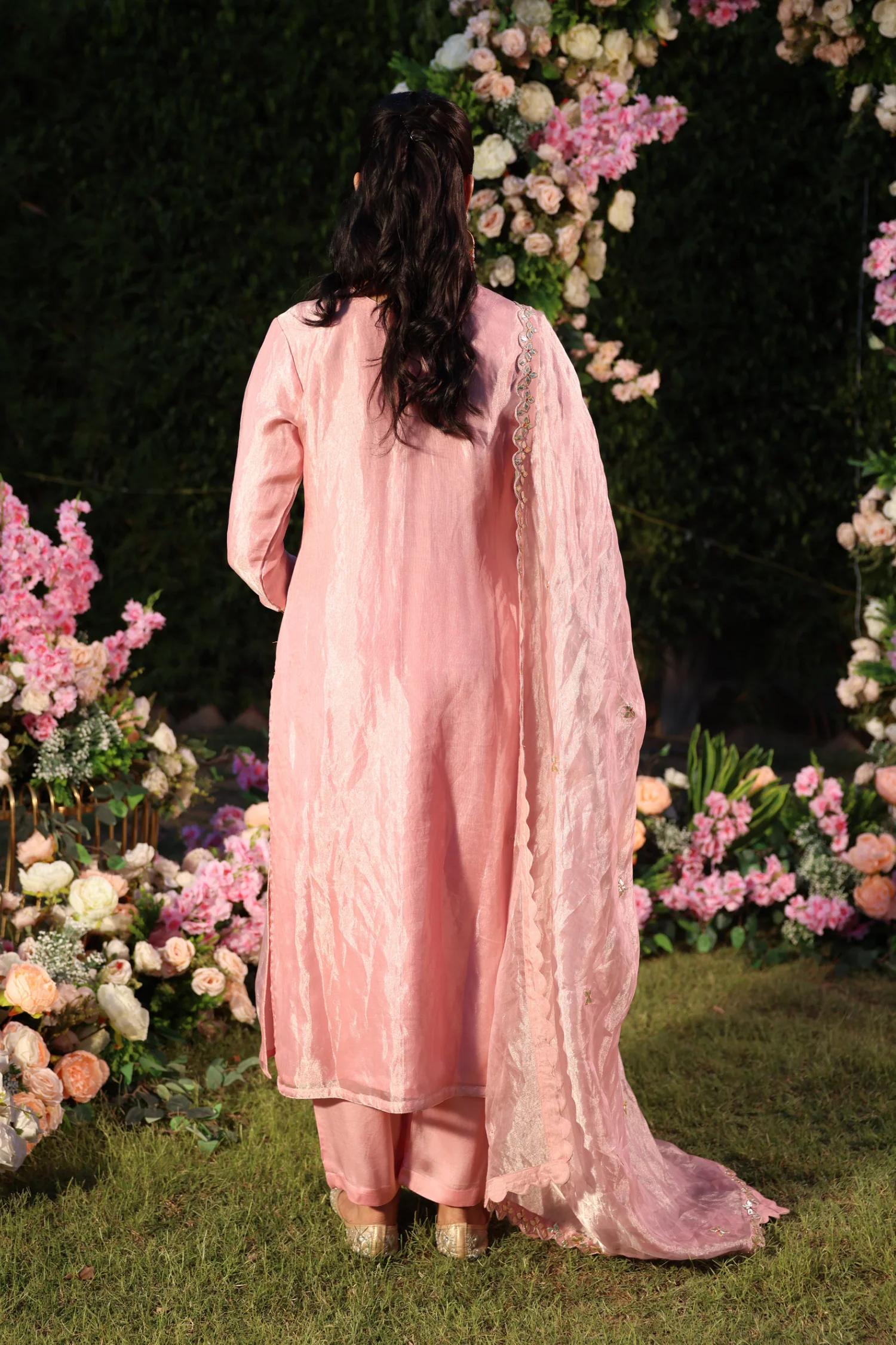 Tissue Suit Set with Gota, Gota Patti work. - Image 5